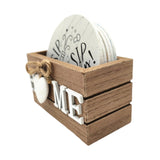 Maxbell 6 Pieces Wooden Coasters Set with Holder Gift for Bar Drinking Glasses Party