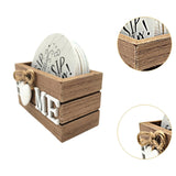 Maxbell 6 Pieces Wooden Coasters Set with Holder Gift for Bar Drinking Glasses Party