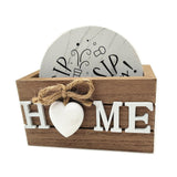 Maxbell 6 Pieces Wooden Coasters Set with Holder Gift for Bar Drinking Glasses Party