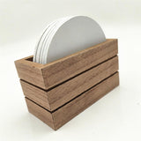 Maxbell 6 Pieces Wooden Coasters Set with Holder Gift for Bar Drinking Glasses Party