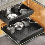 Maxbell Pull Out Cabinet Organizer Sturdy Expandable (11.81''-19.69'') for Pans Pots Black