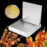 Maxbell Barbecue Plate Snack Container Oil Press Tray for Seafood Veggies Restaurant 28x28x5cm