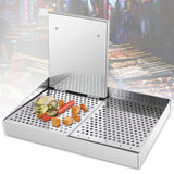 Maxbell Barbecue Plate Snack Container Oil Press Tray for Seafood Veggies Restaurant 43x29x5cm