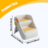 Maxbell 2 Step Stool for Kids Folding Easy to Move Home Footstool Toddler Step Stool White Yellow