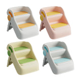 Maxbell 2 Step Stool for Kids Folding Easy to Move Home Footstool Toddler Step Stool White Yellow