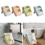 Maxbell 2 Step Stool for Kids Folding Easy to Move Home Footstool Toddler Step Stool White Yellow