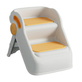Maxbell 2 Step Stool for Kids Folding Easy to Move Home Footstool Toddler Step Stool White Yellow