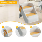 Maxbell 2 Step Stool for Kids Folding Easy to Move Home Footstool Toddler Step Stool White Yellow