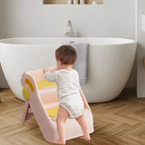 Maxbell 2 Step Stool for Kids Folding Easy to Move Home Footstool Toddler Step Stool Pink