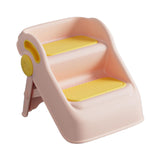 Maxbell 2 Step Stool for Kids Folding Easy to Move Home Footstool Toddler Step Stool Pink