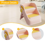 Maxbell 2 Step Stool for Kids Folding Easy to Move Home Footstool Toddler Step Stool Pink