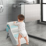 Maxbell 2 Step Stool for Kids Folding Easy to Move Home Footstool Toddler Step Stool White Blue