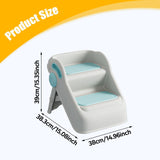 Maxbell 2 Step Stool for Kids Folding Easy to Move Home Footstool Toddler Step Stool White Blue