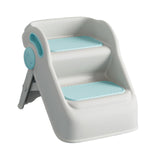 Maxbell 2 Step Stool for Kids Folding Easy to Move Home Footstool Toddler Step Stool White Blue