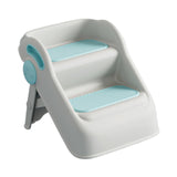 Maxbell 2 Step Stool for Kids Folding Easy to Move Home Footstool Toddler Step Stool White Blue