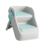 Maxbell 2 Step Stool for Kids Folding Easy to Move Home Footstool Toddler Step Stool White Blue