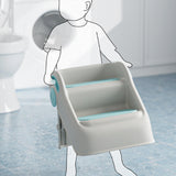 Maxbell 2 Step Stool for Kids Folding Easy to Move Home Footstool Toddler Step Stool White Blue