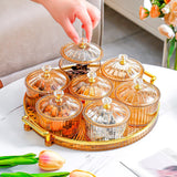 Maxbell Dried Fruit Tray Clear with Lids Storage Containers for Candy Snacks Cookies Clear Brown