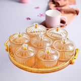 Maxbell Dried Fruit Tray Clear with Lids Storage Containers for Candy Snacks Cookies Clear Brown
