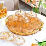 Maxbell Dried Fruit Tray Clear with Lids Storage Containers for Candy Snacks Cookies Clear Brown