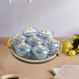 Maxbell Dried Fruit Tray Clear with Lids Storage Containers for Candy Snacks Cookies Clear Gray