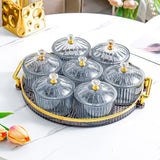 Maxbell Dried Fruit Tray Clear with Lids Storage Containers for Candy Snacks Cookies Clear Gray