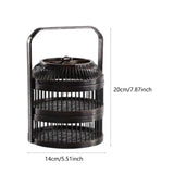 Maxbell Bamboo Woven Basket 2 Tiers Handmade for Holiday Party Treats Picnic Camping S