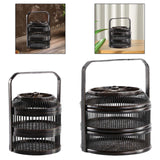 Maxbell Bamboo Woven Basket 2 Tiers Handmade for Holiday Party Treats Picnic Camping S