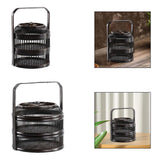 Maxbell Bamboo Woven Basket 2 Tiers Handmade for Holiday Party Treats Picnic Camping S