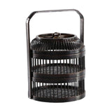 Maxbell Bamboo Woven Basket 2 Tiers Handmade for Holiday Party Treats Picnic Camping S