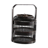 Maxbell Bamboo Woven Basket 2 Tiers Handmade for Holiday Party Treats Picnic Camping S