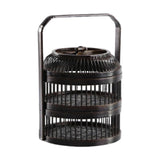 Maxbell Bamboo Woven Basket 2 Tiers Handmade for Holiday Party Treats Picnic Camping S