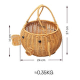 Maxbell Pig Shaped Storage Basket Rustic Flower Basket for Wedding Harvesting Garden