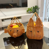 Maxbell Pig Shaped Storage Basket Rustic Flower Basket for Wedding Harvesting Garden