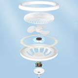 Maxbell Ceiling Fan with Light Kitchen Hotel Dimmable Hanging Fan Home LED Fan Light 23cm White Light