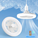Maxbell Ceiling Fan with Light Kitchen Hotel Dimmable Hanging Fan Home LED Fan Light 23cm 3 Color Light