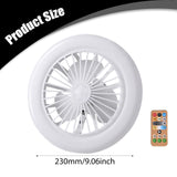 Maxbell Ceiling Fan with Light Kitchen Hotel Dimmable Hanging Fan Home LED Fan Light 23cm 3 Color Light