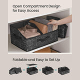 Maxbell 2x Foldable Storage Bins Premium Closet Organizer for Bedrooms Clothing Toys Black