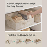 Maxbell 2x Foldable Storage Bins Premium Closet Organizer for Bedrooms Clothing Toys Black