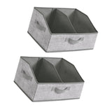 Maxbell 2x Foldable Storage Bins Premium Closet Organizer for Bedrooms Clothing Toys Gray