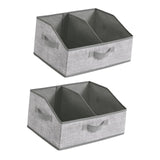 Maxbell 2x Foldable Storage Bins Premium Closet Organizer for Bedrooms Clothing Toys Gray