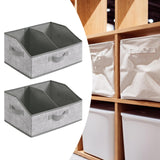 Maxbell 2x Foldable Storage Bins Premium Closet Organizer for Bedrooms Clothing Toys Gray