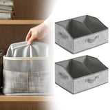 Maxbell 2x Foldable Storage Bins Premium Closet Organizer for Bedrooms Clothing Toys Gray