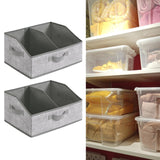 Maxbell 2x Foldable Storage Bins Premium Closet Organizer for Bedrooms Clothing Toys Gray