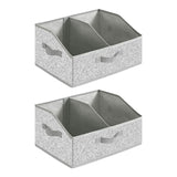 Maxbell 2x Foldable Storage Bins Premium Closet Organizer for Bedrooms Clothing Toys Speckled Gray