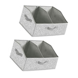 Maxbell 2x Foldable Storage Bins Premium Closet Organizer for Bedrooms Clothing Toys Speckled Gray
