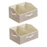 Maxbell 2x Foldable Storage Bins Premium Closet Organizer for Bedrooms Clothing Toys Beige