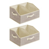 Maxbell 2x Foldable Storage Bins Premium Closet Organizer for Bedrooms Clothing Toys Beige