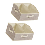 Maxbell 2x Foldable Storage Bins Premium Closet Organizer for Bedrooms Clothing Toys Beige