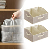 Maxbell 2x Foldable Storage Bins Premium Closet Organizer for Bedrooms Clothing Toys Beige